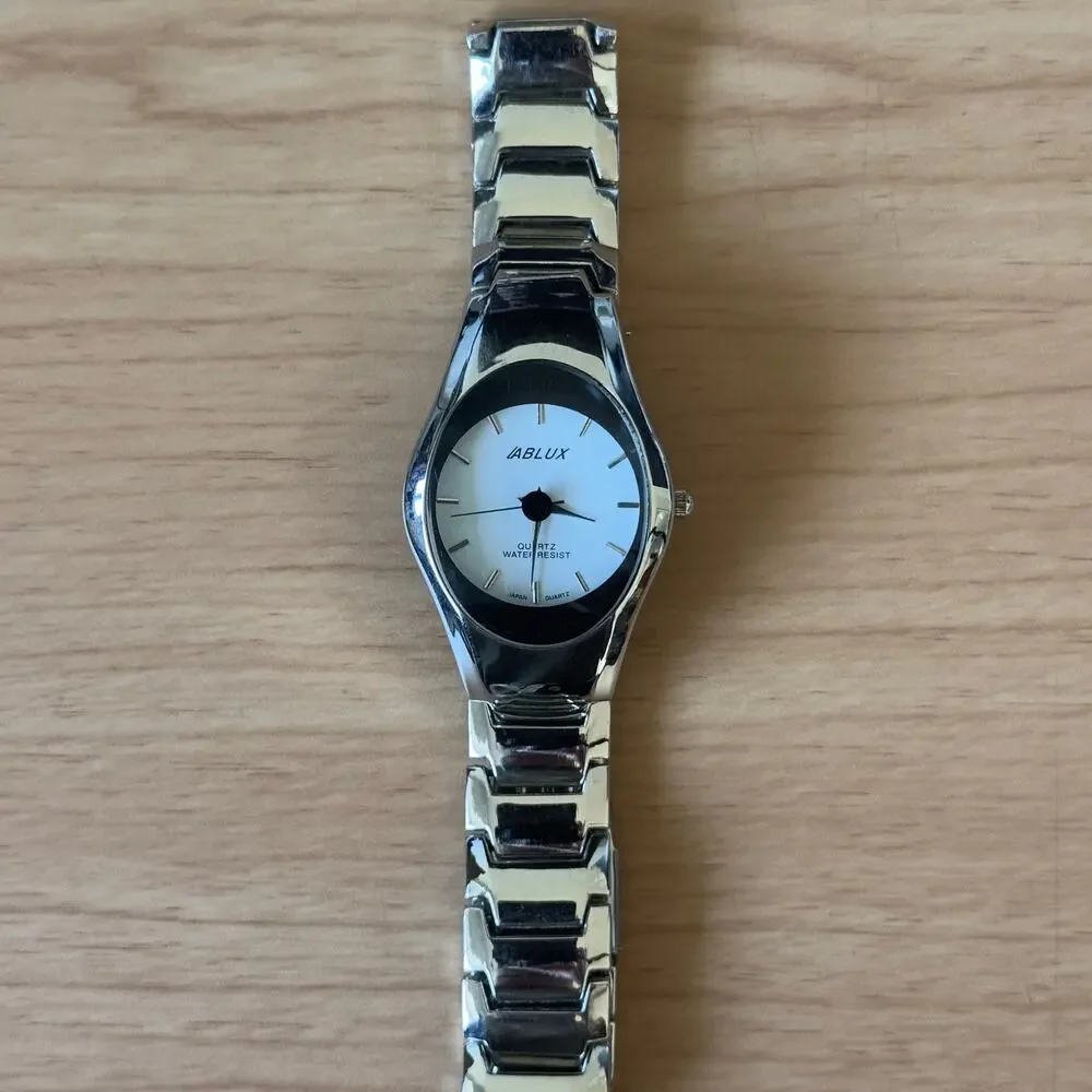 LABLUX Silver Tone White Dial Bracelet Watch